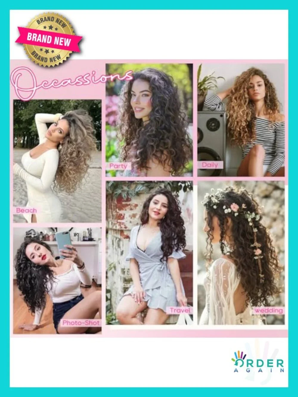 Clip In Curly Hair Extensions 20 Inch 4 Piece Vegan Fiber Lightweight Heat